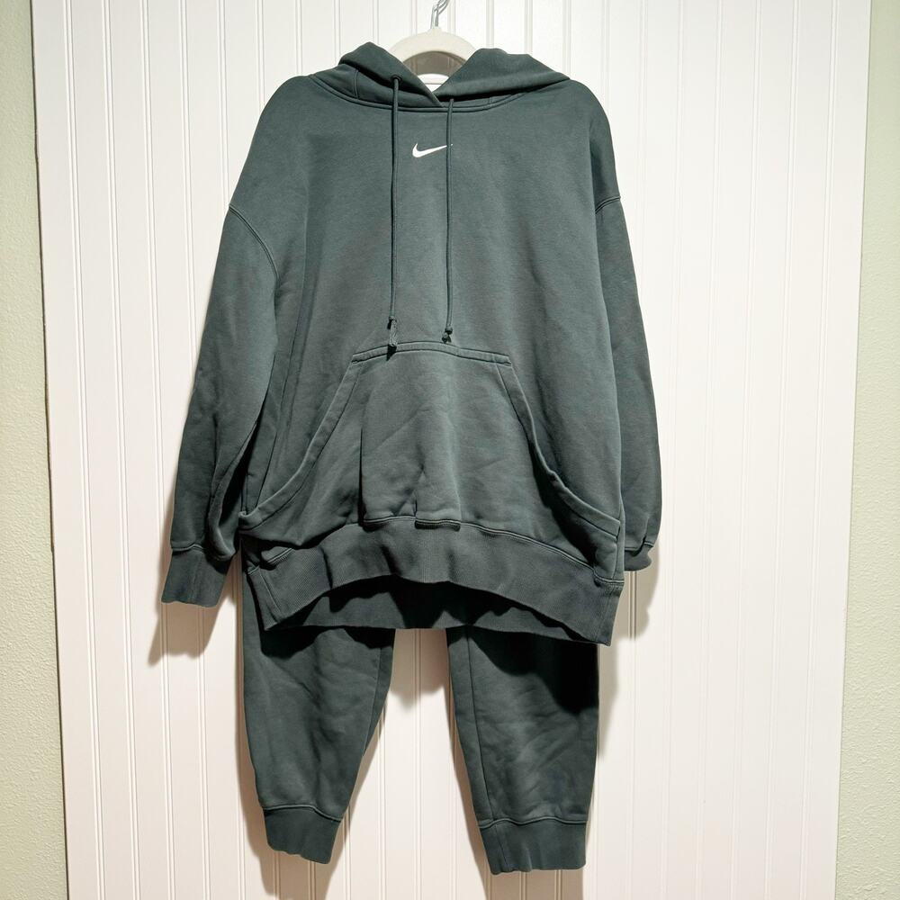 Nike Sportswear Phoenix Fleece Set Oversized Hoodie Sweatpants Vintage Green L